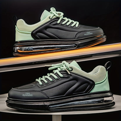 Men'S Stylish Low-Top Running Sneakers - Light Blue  Black Colorway, Breathable Mesh Lining, Cushioned Rubber Sole, Lace-Up Design for Casual  Sports Wear, Casual Athletic Shoes   Stylish Laceup Shoes   Comfortable Fit