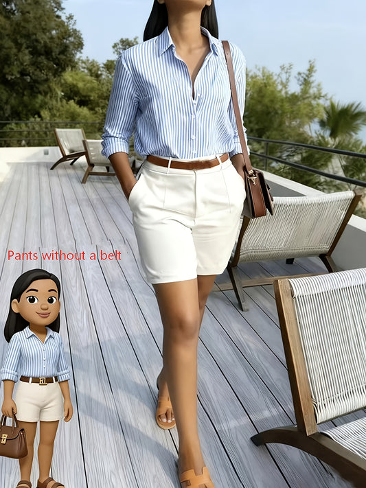 Casual Solid Color Baggy Shorts for Spring Summer Fall