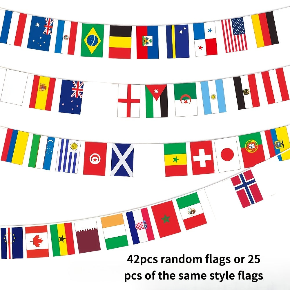 National Soccer Team Flags for Match Day Party Decor