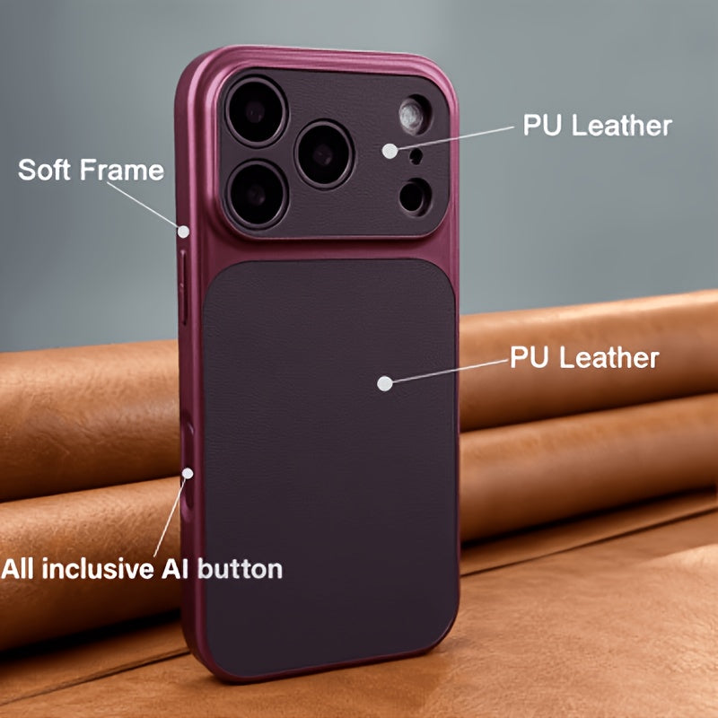 Luxury Burgundy Acrylic Phone Case Set with Shockproof Design