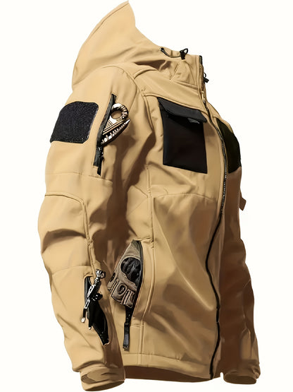 Men's Outdoor Sports Windproof and Plus Velvet Soft Shell Suit