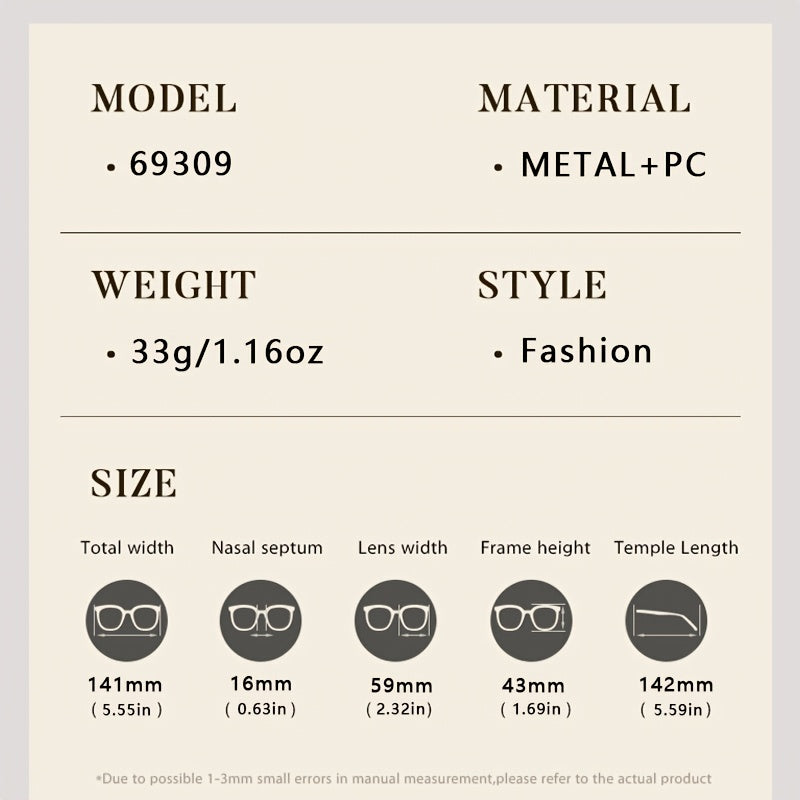 Rimless Vintage UV400 Copper Frame Fashion Glasses for Men & Women