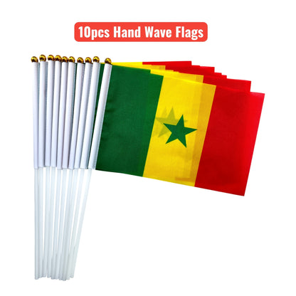 Senegal Polyester Handheld Flag for Multipurpose Use