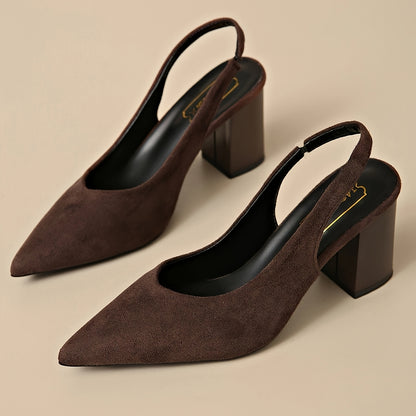 Women’s Elegant Chunky Heel Pointed Toe Summer Shoes