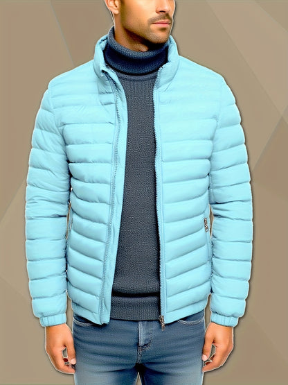 Men's Lightweight Stand Collar Winter Jacket - Casual Loose Fit