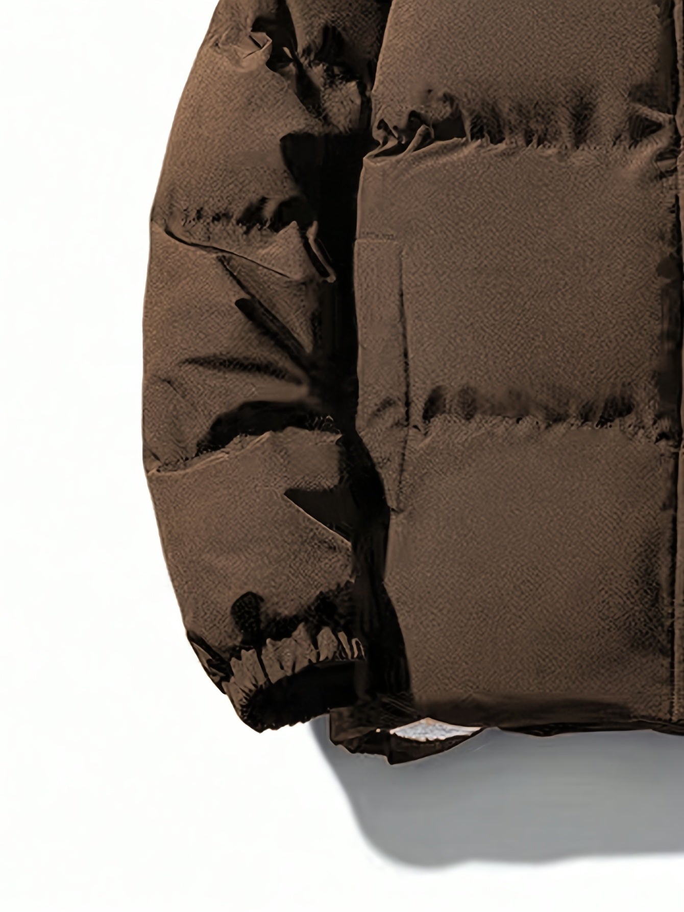 Yilong OBM Men's 2025 Fleece-Lined Winter Coat - Stand Collar Padded Insulation, Machine Washable Polyester, Solid Color Casual Jacket with Zipper Closure for Cold Weather, Winter Jacket, Outdoor Clothing, Minimalist Design,