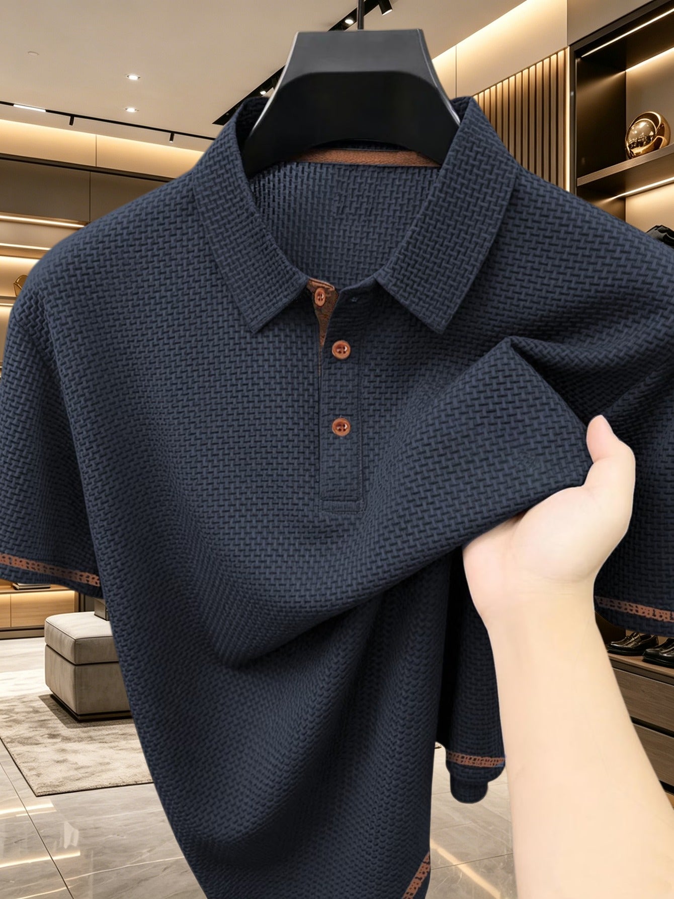 Boys' Summer Polo Shirt Breathable Knit Lapel Casual Top