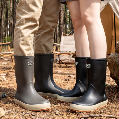 Men's Waterproof Mid-Calf Non-Slip Rain and Work Boots