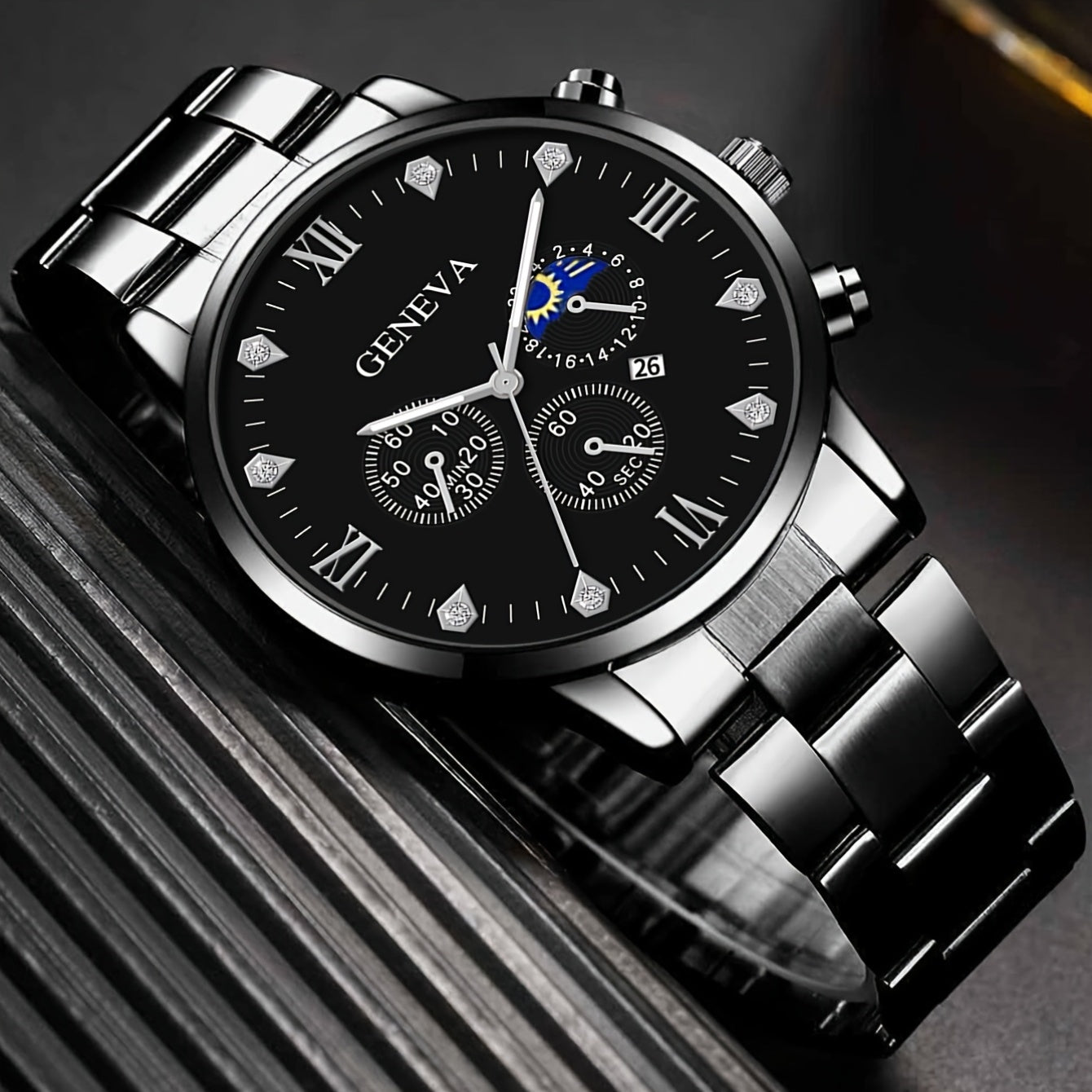 5pcs Casual Set Including a Watch, Glasses, Wallet, And a Keychain with a Waist Chain - The Perfect Gift.