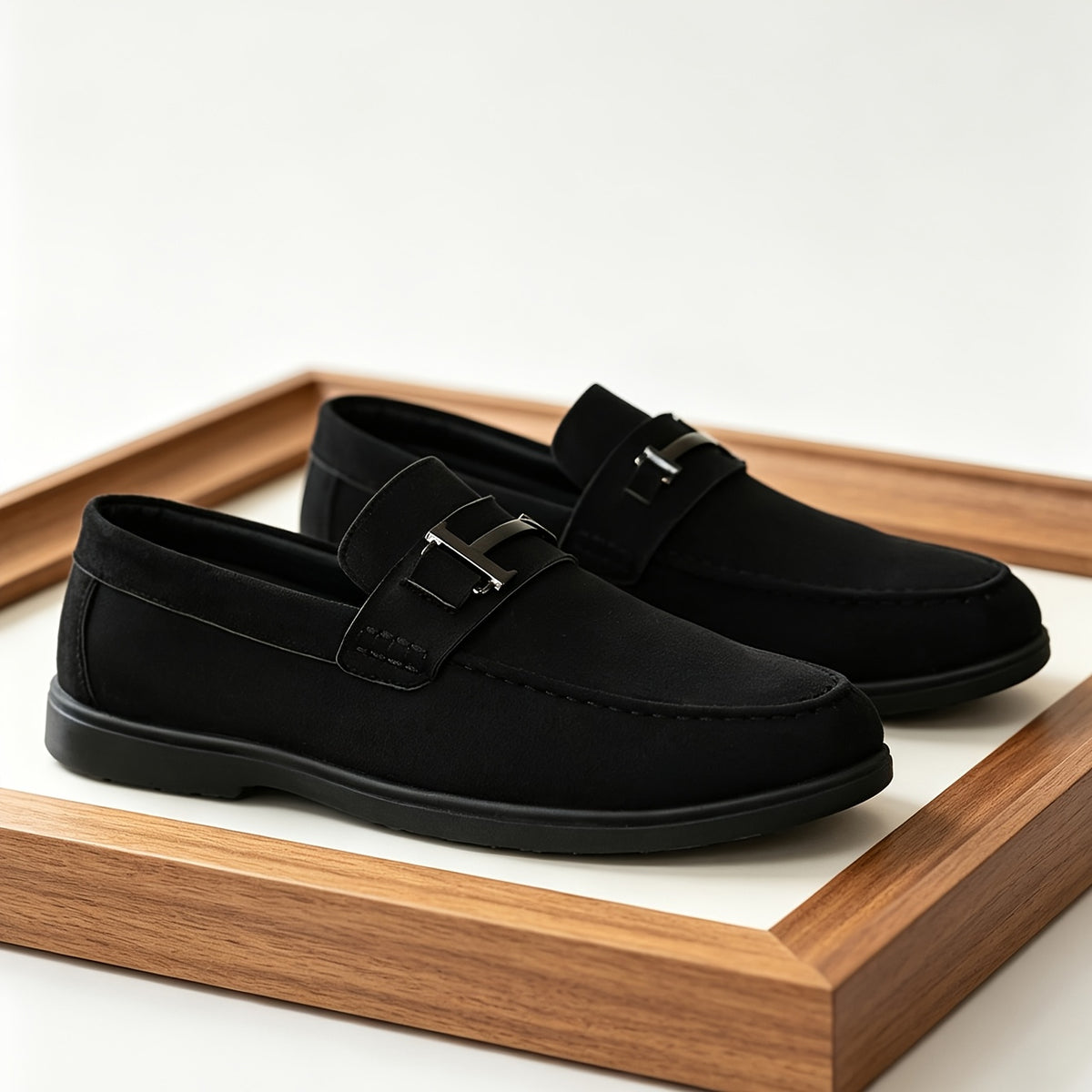 Men's Slip-On Casual Loafers Stylish Fabric Business Shoes