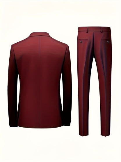 Men's 3-Piece Suit Set for Office & Formal Events