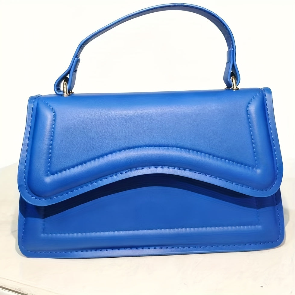 Fresh and trendy small square bag, one shoulder crossbody bag, youthful and sweet style, magnetic buckle closure bag, solid color, internet famous and popular bag