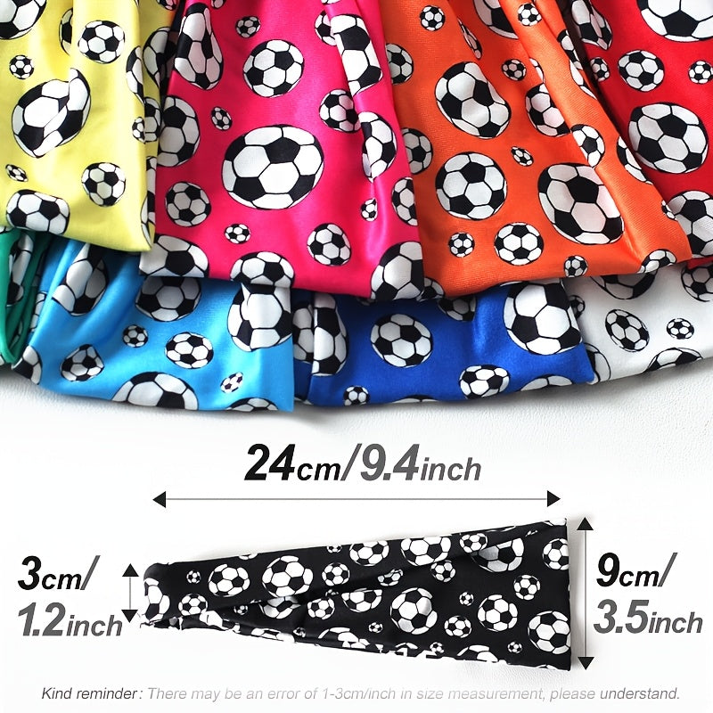 Unisex Elastic Soccer Print Headband for Training & Casual Wear