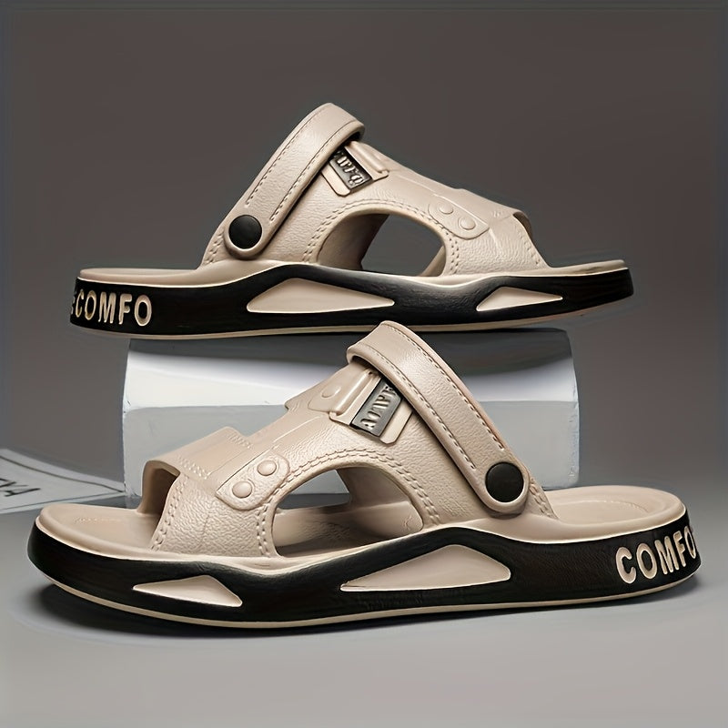 Men's Summer EVA Slip-On Beach Sandals, Non-Slip & Quick Dry