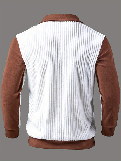 Men's Casual Long-Sleeve V-Neck Shirt for Fall/Winter