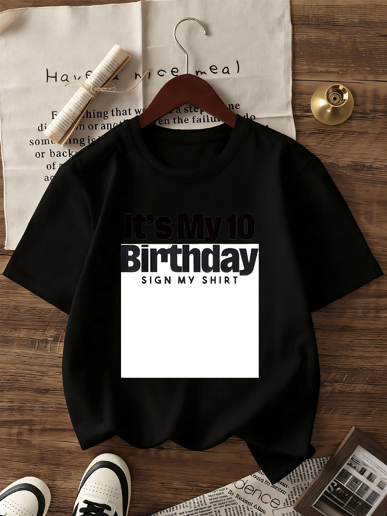 Girls' 10th Birthday Short Sleeve Cotton T-Shirt Casual Style