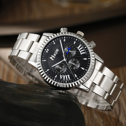 5 Luxury Men'S High-End Business Watches + Stylish Minimalist Wallet And Glasses + Pen Keychain, Suitable for Everyday Wear.