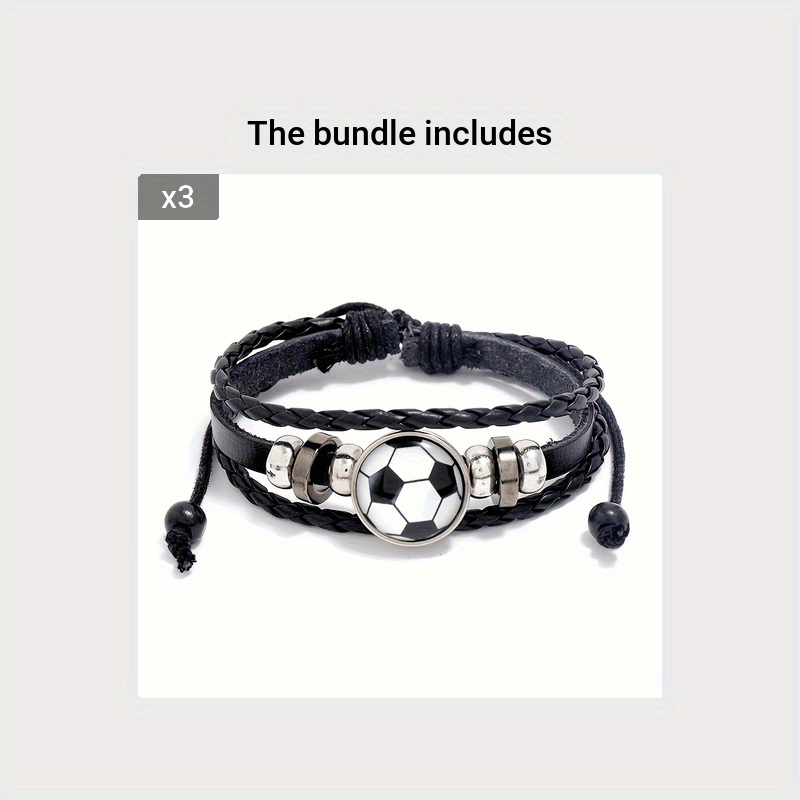 Fashionable PU Leather Football Fan Bracelet Sports Wristband