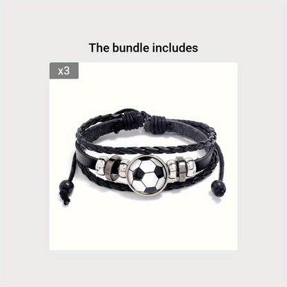 Fashionable PU Leather Football Fan Bracelet Sports Wristband