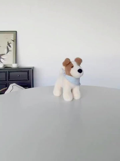 Adorable 18Cm/7.08Inch Plush Dog Toy, a Charming Stuffed Puppy with a Triangle Scarf, Perfect for Cuddling And an Excellent Birthday Gift