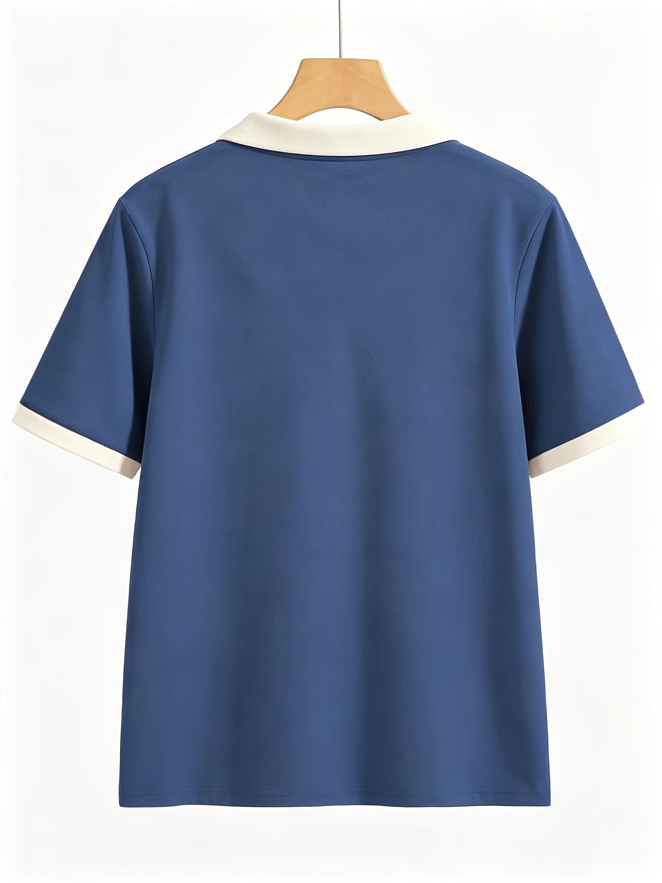 Women's Casual Loose-Fit Polo T-Shirt in Solid Colors