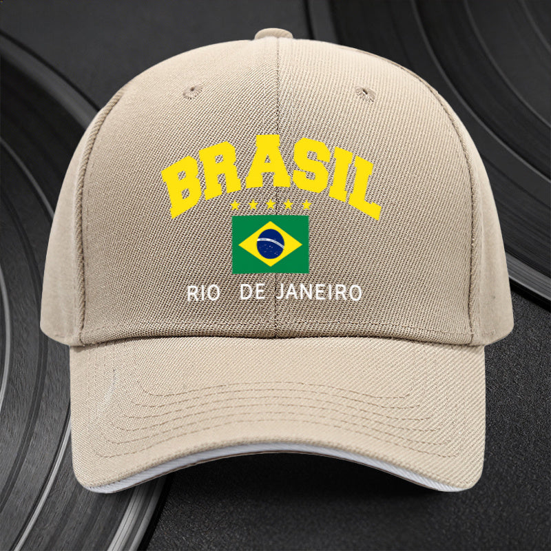 Adjustable Brazilian Flag Cap for Sports Fans, Lightweight & Trendy
