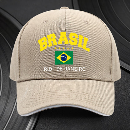 Adjustable Brazilian Flag Cap for Sports Fans, Lightweight & Trendy