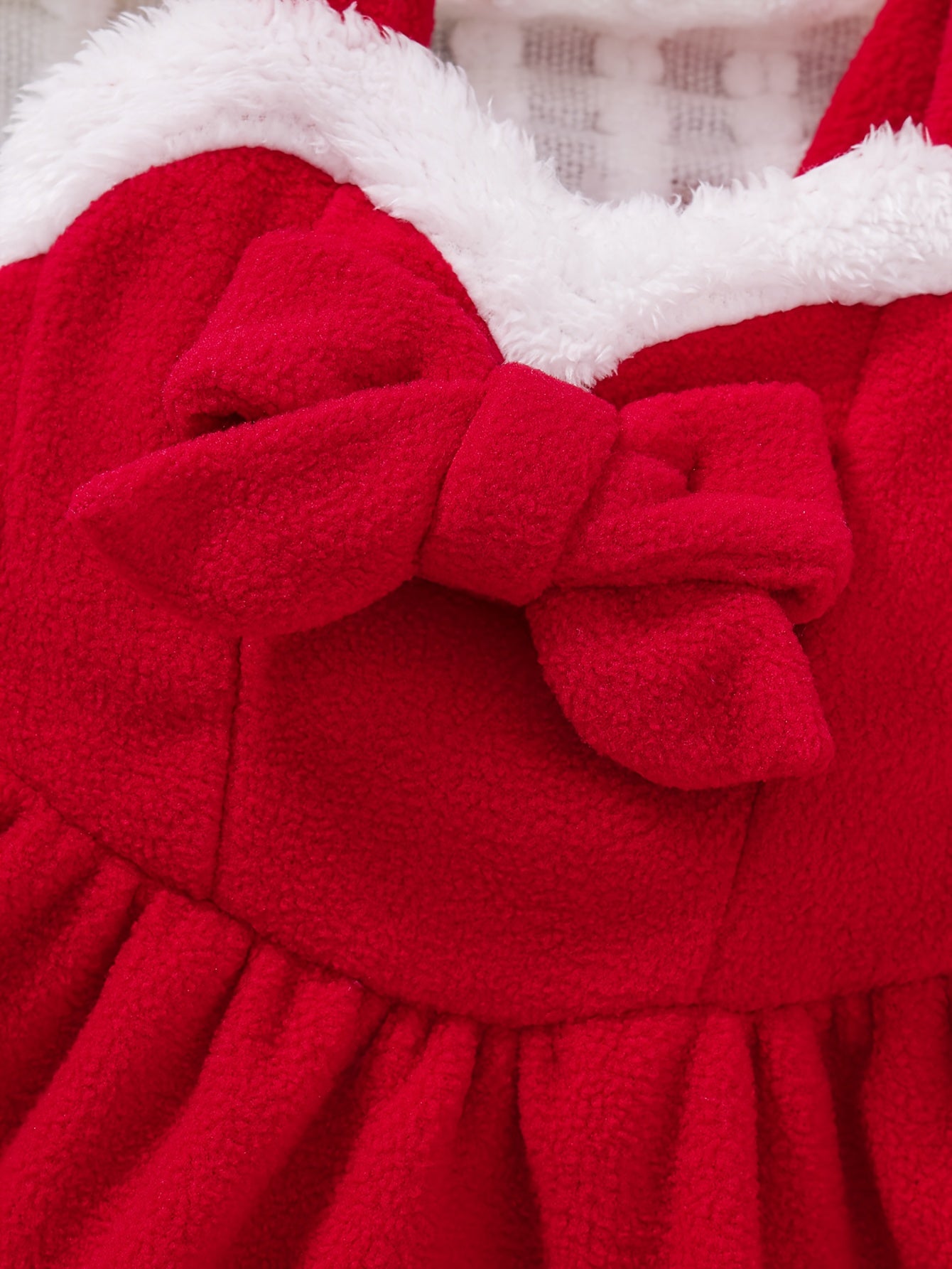 2pcs Girls' Bow Tie Suspender Dress + Shawl Children Christmas Party Gown, Seasonal Clothing, Holiday Dress, Stylish Outfit, Strapless Dress, Durable Dress, Comfortable Material, Shawl Dress, Children's Dress, Fashion