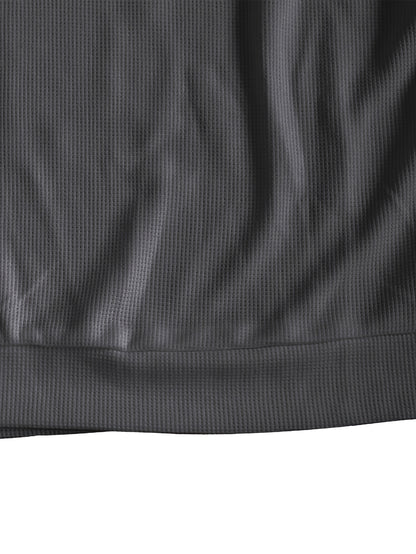 Men'S Long-Sleeve T-Shirt in a Heavy Waffle Knit for Autumn, Perfect for Casual Wear