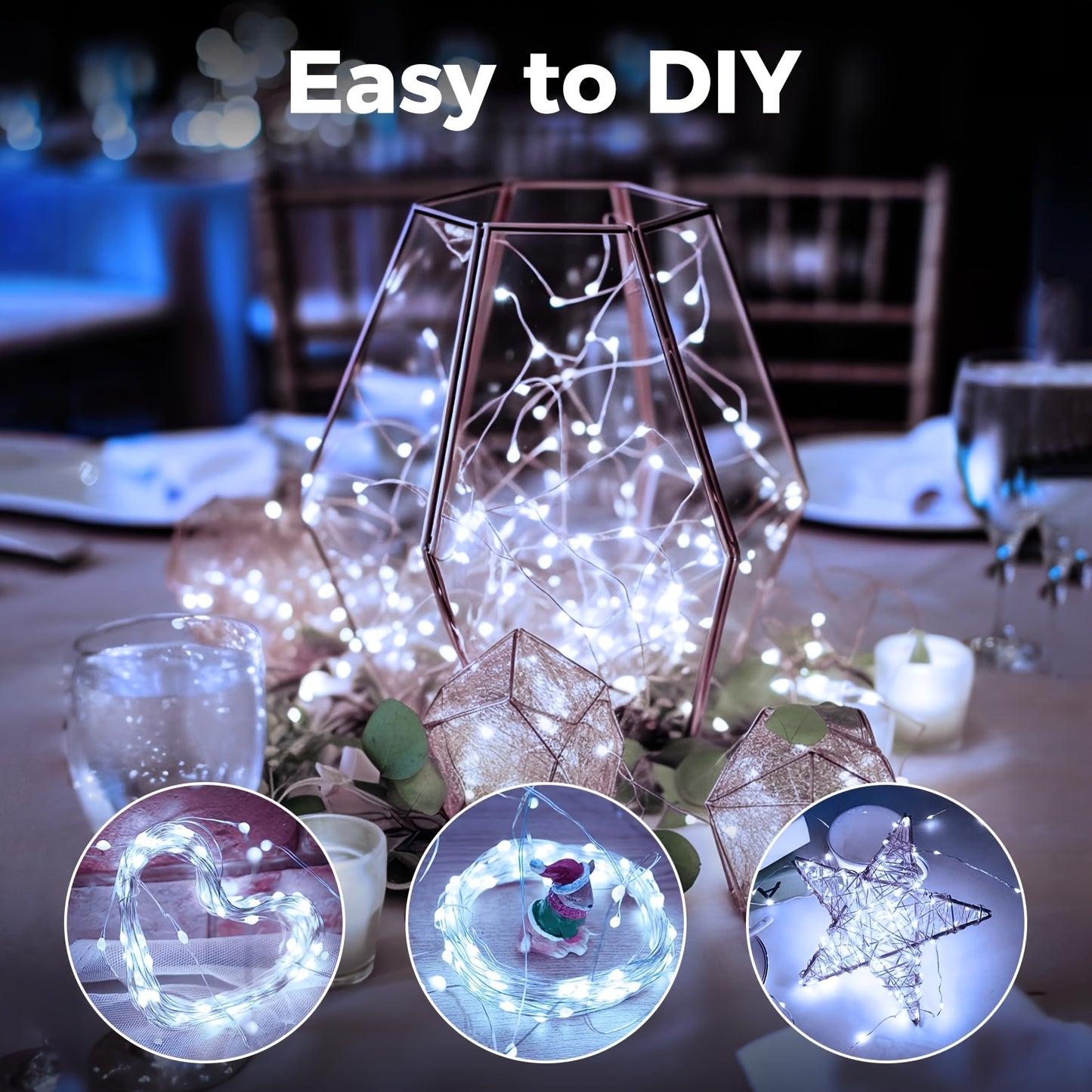 USB-Powered LED Fairy Lights with Remote Control - Copper Silvery Wire Garland for Weddings, Parties, Holidays, Birthdays, Halloween & Christmas Decor