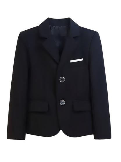 Boys' Slim Fit Single-Breasted Blazer for Spring & Autumn