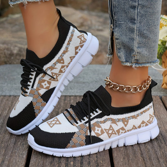 Women's Casual Sneakers Comfort Sport Shoes Fabric Knit Breathable Slip-On All-Season Walking Flats - EVA Sole Non-Slip Athletic Running Footwear - Taizhou North America  Europe Exclusive