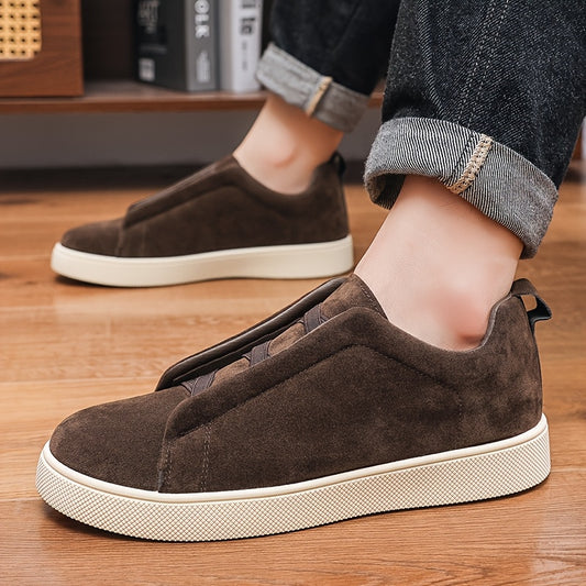 Men's Dark Brown Slip-On Loafers with Thick Soft Sole