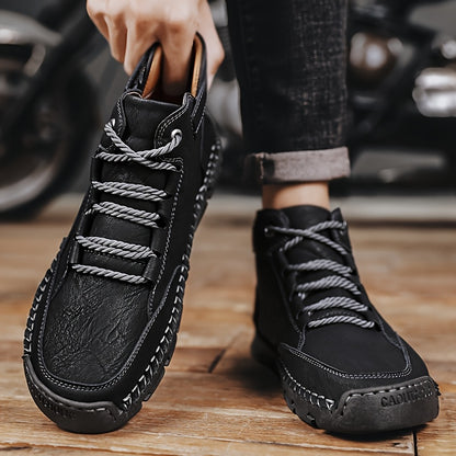Men's Breathable Lace-Up Short Hiking Boots with Rubber Sole