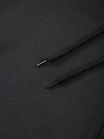 Autumn Winter Men's Hooded Sportswear Set, Simple Classic Versatile Outfit with Zip-Up -Lined Warm Jacket and Drawstring Sweatpants for Casual Leisurewear