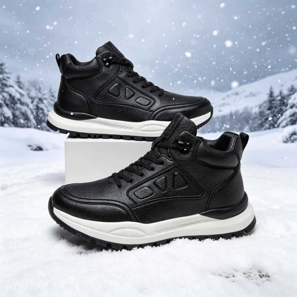 Men's Warm Waterproof Snow Boots with Thick Rubber Sole