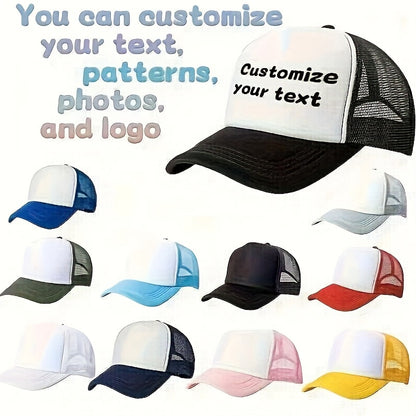Custom Logo Breathable Mesh Trucker Hat – Adjustable Casual Cap