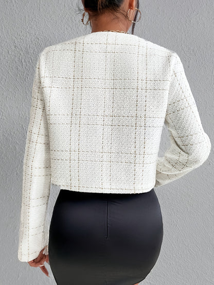 Women's European Luxury Jacket - Elegant Button-Front Coat with Classic Buttons, Structured All-Season Blazer for Formal Events, Everyday & Special Occasions - Machine Washable Women's Outerwear, Versatile Layering, Timeless