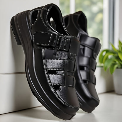 Men's Summer Breathable PU Loafers for Outdoor & Travel - ayq