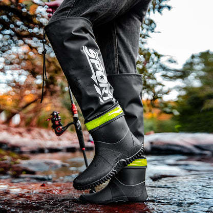 Waterproof High-Calf Slip-On Boots for Outdoor Adventures