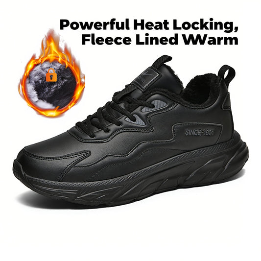 Men's Heavy-Duty Thermal Winter Snow Boots - -like Low-Top Ankle Boots with Lace-Up Closure, Arch & Traction Tread - Warm Outdoor Shoes for Driving, Ice & Snow - All-Terrain Use (Casual/Snow/Slush) - Comfortable & Durable - I