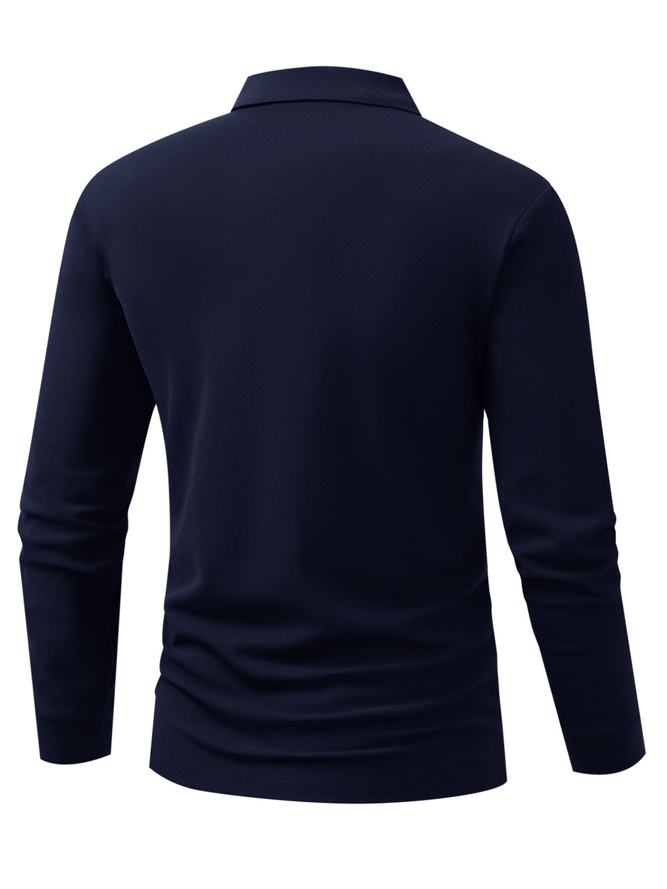 Men's Long Sleeve Polo Shirt with Mountain Peak Pattern