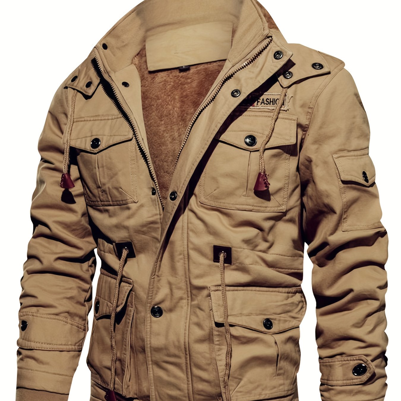 Men'S Heavyweight Winter Jacket - Thermal Insulated Cold Weather Coat with Full-Zip Closure, Hooded Windproof Outerwear, Multiple Utility Pockets - Olive Green Tactical-like design for Outdoor, Commute, Everyday - Non-Stretch