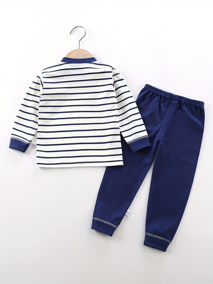 Kids' Autumn Winter Cotton Animal Print Casual Set