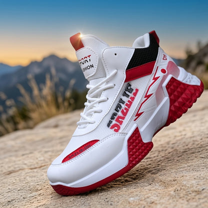 Men's Breathable Mesh High-Top Sneakers Casual Outdoor Shoes
