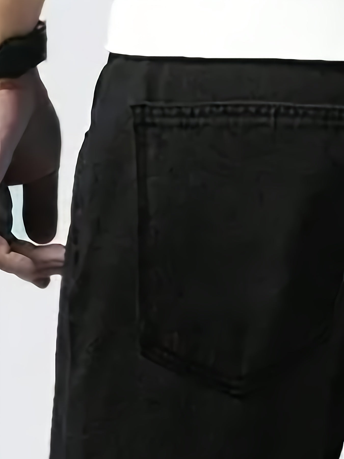 Black Straight-Leg Cotton Blend Jeans for Teen Boys - Spring/Fall