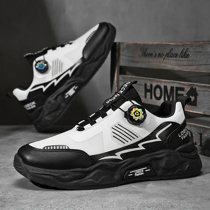 2025 Men'S Slip-Resistant Durable Fashionable Comfortable Height-Increasing Casual Skate Shoes, Low Top Round Toe Lace-Up with Fabric Inner  PVC Sole for All Seasons, Street Style Casual Footwear   Modern Look Sneakers   Dur