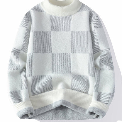 New Men'S Autumn And Winter Pullover Sweater with a Round Neck for Warmth, Knit