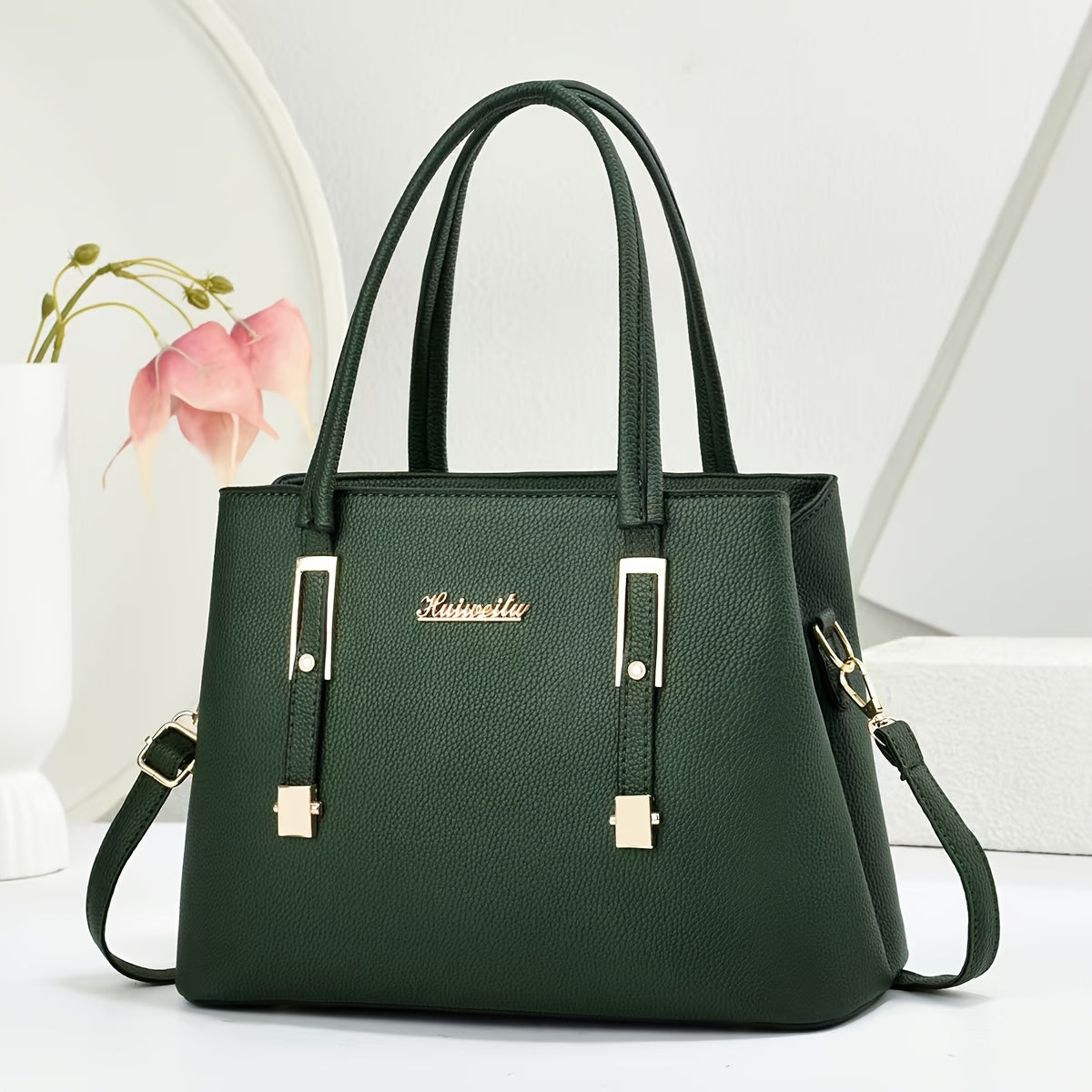 Elegant Women's PU Tote Bag with Removable Strap