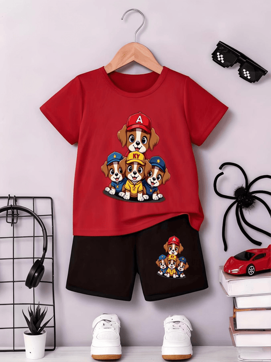 Baby Toddler Boys' Two-Piece Soft Knit Shorts Set - Summer Style